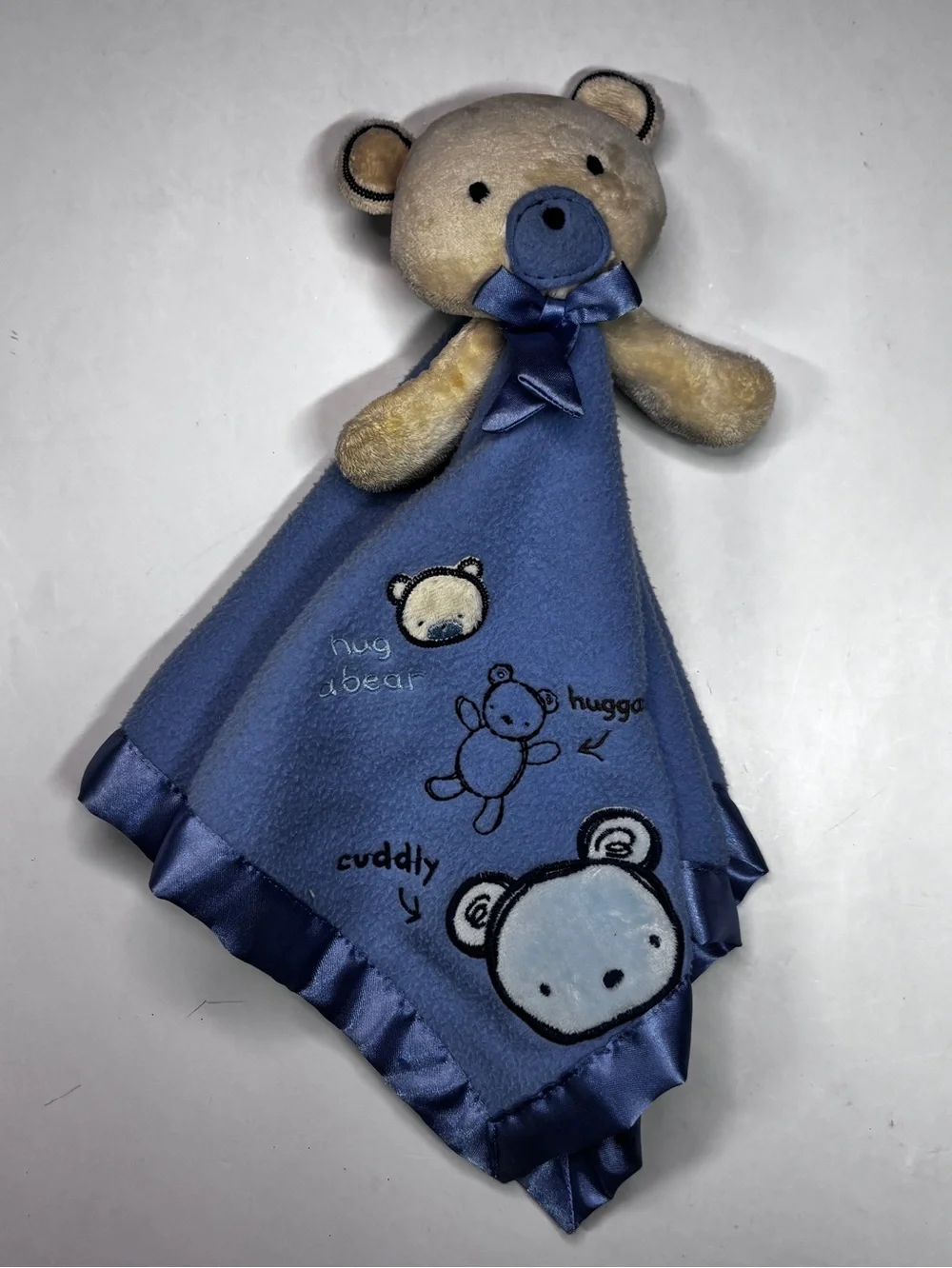 Carter's Classics Hug A Bear Huggable Cuddly Security Blanket Blue